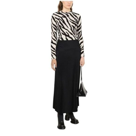Proenza Schouler Top Silk Blend Animal Print Knit Sz S NWT Soft Elegant Chic - Picture 2 of 16